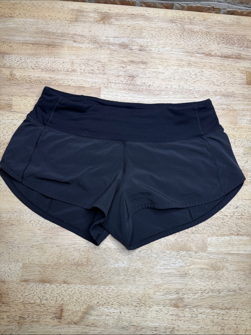 lululemon athletica Black Women's Athletic Shorts with Wide Waistband